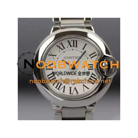 Replica Cartier Ballon Bleu Ladies 28MM White Dial Swiss Ronda Quartz