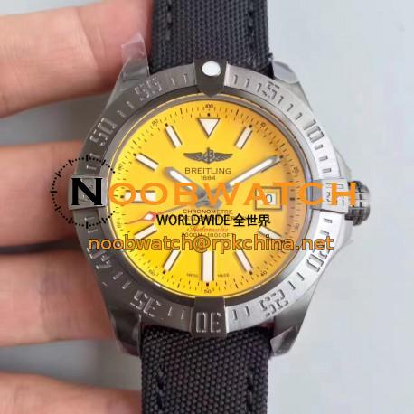 Replica Breitling Avenger II Seawolf A1733110/I519/106W/A20BASA.1 GF Stainless Steel Yellow Dial Swiss 2836-2