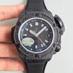 Replica Hublot Big Bang King Power Musee Oceanographique Monaco 731.QX.1140.RX HBB V6 Carbon Fiber Black Dial Swiss 7750