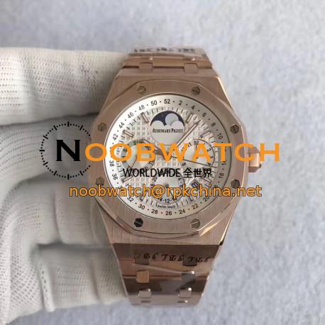 Replica Audemars Piguet Royal Oak Perpetual Calendar 41MM 26574OR.OO.1220OR.01 JF Rose Gold Silver Dial Swiss 5134