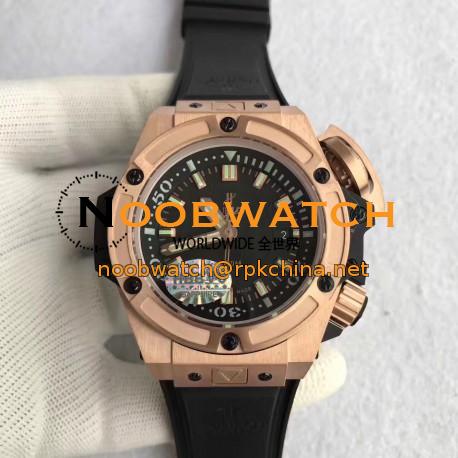 Replica Hublot Big Bang King Power Musee Oceanographique Monaco 731.OX.1170.RX HBB V6 Rose Gold Black Dial Swiss 7750