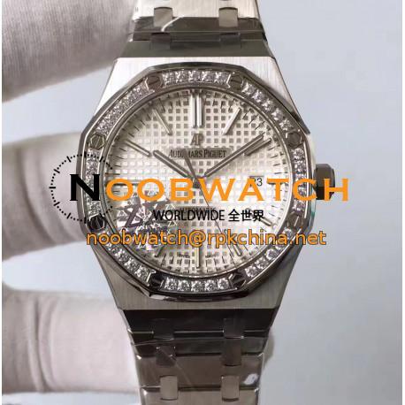 Replica Audemars Piguet Royal Oak 15400 ZX Stainless Steel & Diamonds Silver Dial Swiss 3120