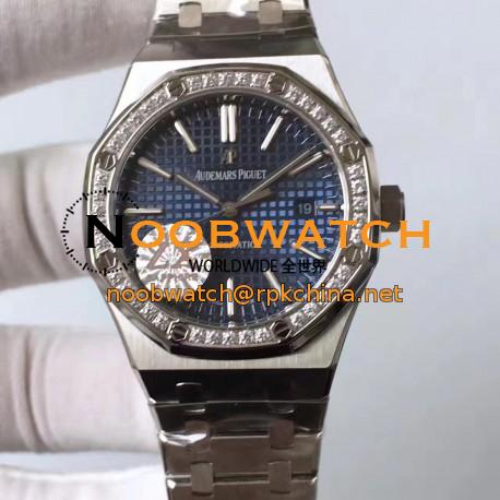 Replica Audemars Piguet Royal Oak 15400 ZX Stainless Steel & Diamonds Blue Dial Swiss 3120