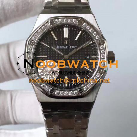 Replica Audemars Piguet Royal Oak 15400 ZX Stainless Steel & Diamonds Black Dial Swiss 3120