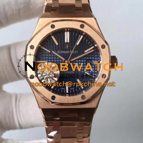 Replica Audemars Piguet Royal Oak 15400 ZX Rose Gold Blue Dial Swiss 3120