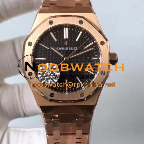 Replica Audemars Piguet Royal Oak 15400 ZX Rose Gold Black Dial Swiss 3120