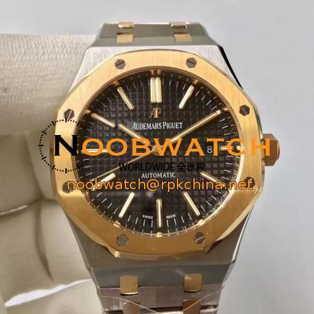 Replica Audemars Piguet Royal Oak 15400 JF Stainless Steel & Yellow Gold Black Dial Swiss 3120