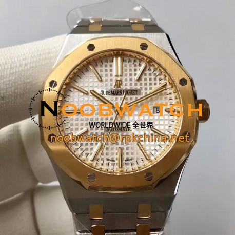 Replica Audemars Piguet Royal Oak 15400 JF Stainless Steel & Yellow Gold Silver Dial Swiss 3120