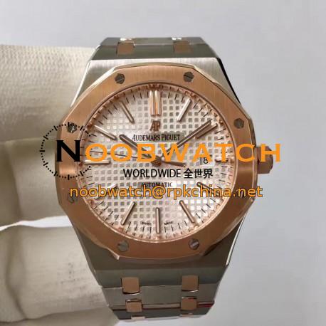 Replica Audemars Piguet Royal Oak 15400 JF Stainless Steel & Rose Gold Silver Dial Swiss 3120