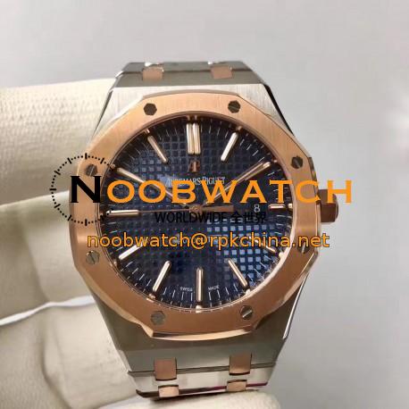 Replica Audemars Piguet Royal Oak 15400 JF Stainless Steel & Rose Gold Blue Dial Swiss 3120