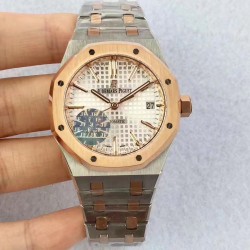 Replica Audemars Piguet Royal Oak 15450 JF Stainless Steel & Rose Gold Silver Dial Swiss 3120