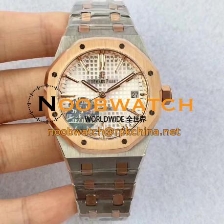 Replica Audemars Piguet Royal Oak 15450 JF Stainless Steel & Rose Gold Silver Dial Swiss 3120