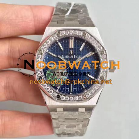 Replica Audemars Piguet Royal Oak 15450 JF Stainless Steel & Diamonds Blue Dial Swiss 3120