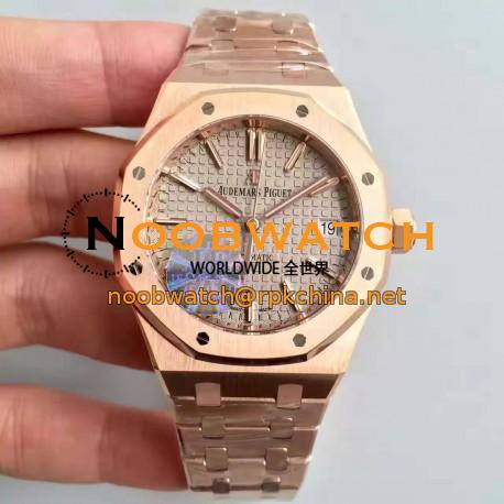 Replica Audemars Piguet Royal Oak 15450 JF Rose Gold Grey Dial Swiss 3120