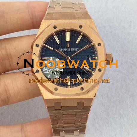 Replica Audemars Piguet Royal Oak 15450 JF Rose Gold Blue Dial Swiss 3120