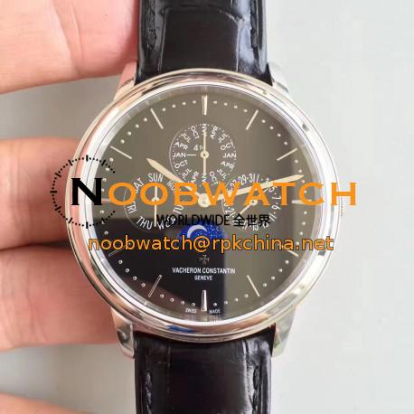 Replica Vacheron Constantin Patrimony Perpetual Calendar 43175/000P-B190 BF Stainless Steel Black Dial Swiss 1120 QP