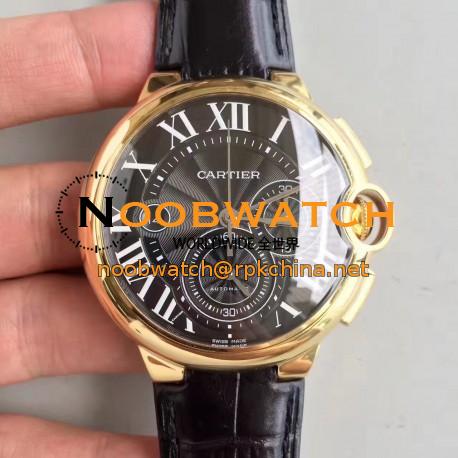 Replica Cartier Ballon Bleu Chronograph W6920007 V5 Yellow Gold Black Dial Swiss 8101 MC