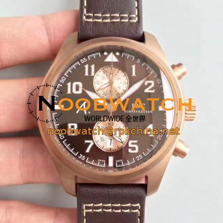 Replica IWC Pilot Last Flight Chronograph IW388005 ZF Brown Ceramic Brown Dial Swiss 7750