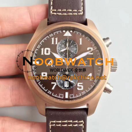 Replica IWC Pilot Last Flight Chronograph IW388005 ZF Brown Ceramic Brown Dial Swiss 7750