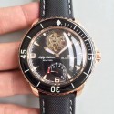 Replica Blancpain Fifty Fathoms Tourbillon 5025-3630-52A ZF Rose Gold Black Dial Swiss 25A