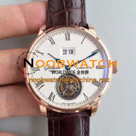 Replica Glashutte Original Senator Excellence Tourbillon 1-94-03-04-04-04 N Rose Gold White Dial Swiss 94-03