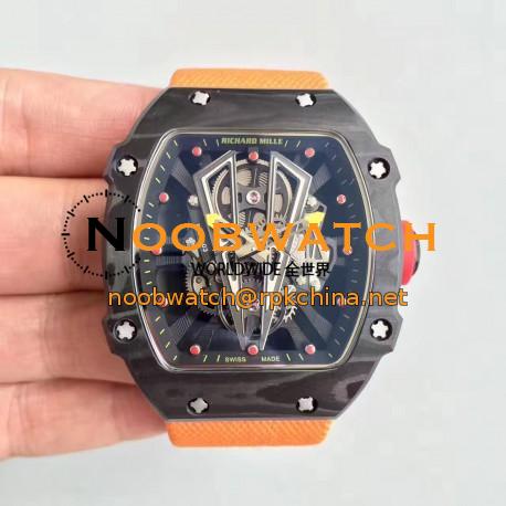 Replica Richard Mille RM27-03 Rafael Nadal KL Forged Carbon Black Skeleton Dial M9015