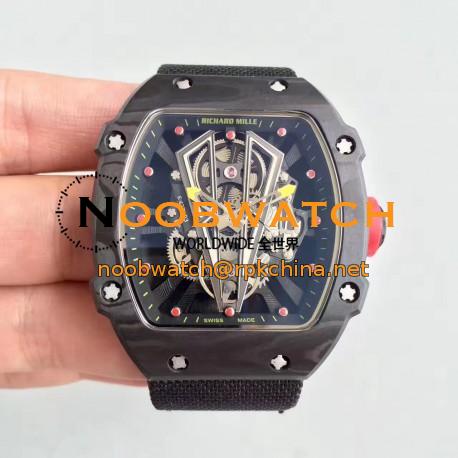 Replica Richard Mille RM27-03 Rafael Nadal KL Forged Carbon Black Skeleton Dial M9015