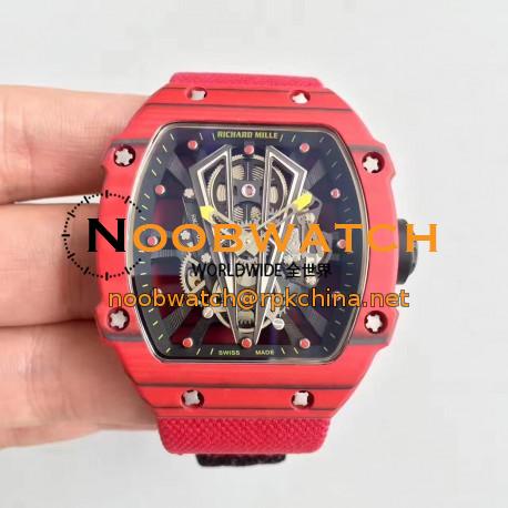 Replica Richard Mille RM27-03 Rafael Nadal KL Red Forged Carbon Black Skeleton Dial M9015