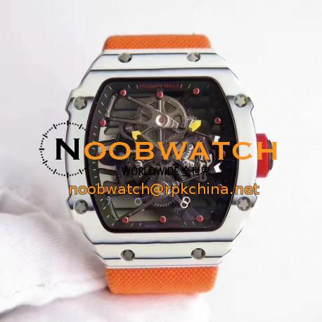 Replica Richard Mille RM27-02 Rafael Nadal KV White Forged Carbon Black Skeleton Dial M6T51