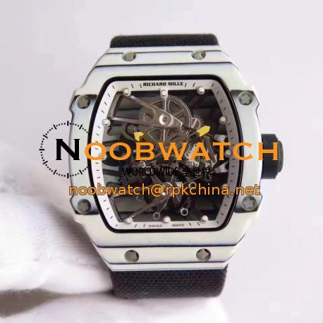 Replica Richard Mille RM27-02 Rafael Nadal KV White Forged Carbon White Skeleton Dial M6T51