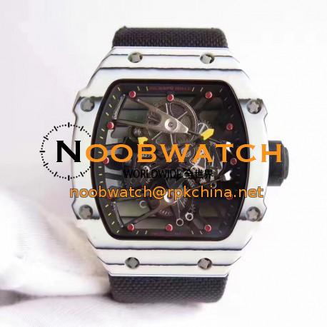 Replica Richard Mille RM27-02 Rafael Nadal KV White Forged Carbon Black Skeleton Dial M6T51