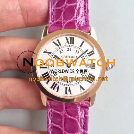 Replica Ronde Solo De Cartier Ladies W6701008 36MM K11 Rose Gold White Dial Swiss Quartz