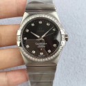 Replica Omega Constellation 123.55.38.20.99.001 38MM SSS Stainless Steel & Diamonds Black Dial Swiss 8500