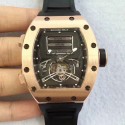 Replica Richard Mille RM69 Erotic Tourbillon KV Rose Gold Black Dial Swiss Caliber RM69