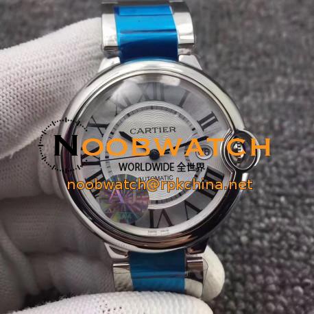 Replica Ballon Bleu De Cartier 42MM W69012Z4 AJ Stainless Steel Silver Dial Swiss 2824-2