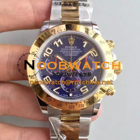 Replica Rolex Daytona Cosmograph 116503 JH Yellow Gold & Stainless Steel Blue Dial Swiss 4130 Run 6@SEC