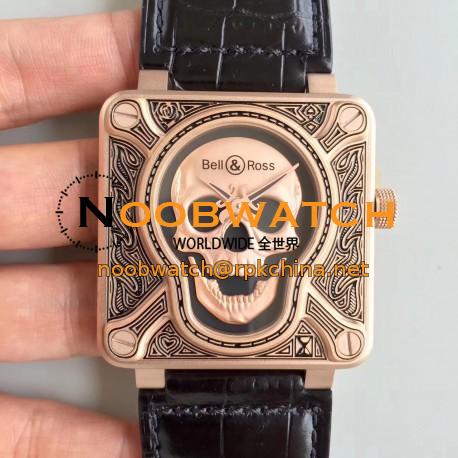 Replica Bell & Ross BR 01 Skull Bronze N Bronze Black Dial M9015