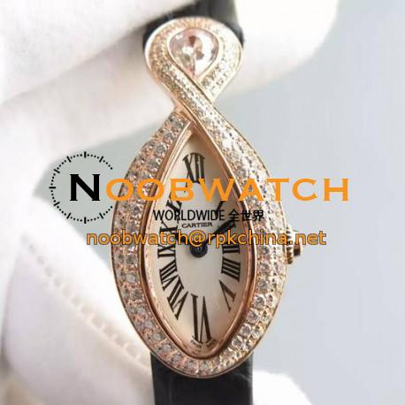 Replica Cartier Baignoire Rose Gold White Dial Swiss Ronda Quartz