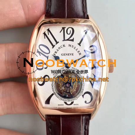 Replica Franck Muller Cintree Curvex Imperial Tourbillon 8880 T LH Rose Gold White Dial Swiss Tourbillon