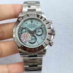 Replica Rolex Daytona Cosmograph 116506 JF Stainless Steel Ice Blue Dial Swiss 7750 Run 6@SEC