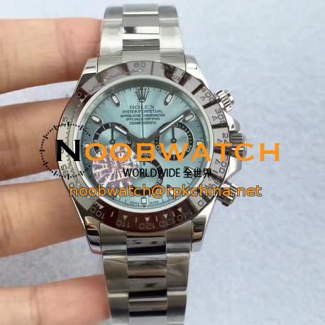 Replica Rolex Daytona Cosmograph 116506 JF Stainless Steel Ice Blue Dial Swiss 7750 Run 6@SEC