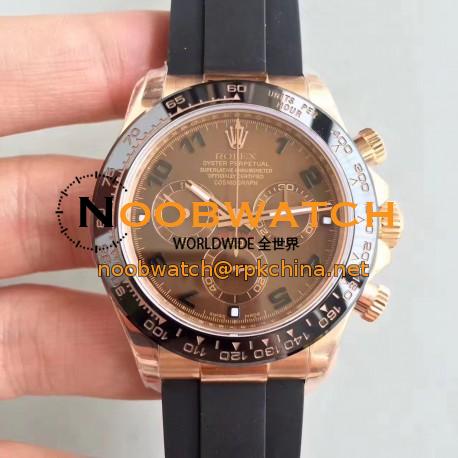 Replica Rolex Daytona Cosmograph 116515LN N Rose Gold Chocolate Dial Swiss 7750 Run 6@SEC