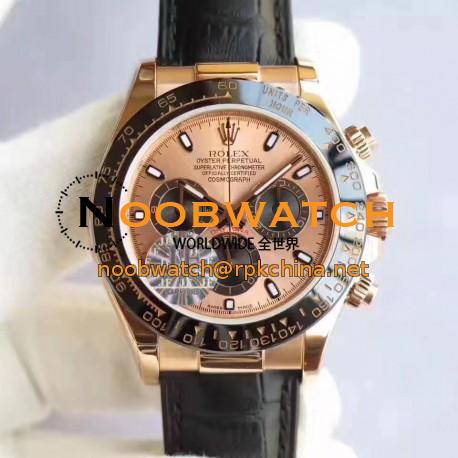 Replica Rolex Daytona Cosmograph 116515LN JF Rose Gold Rose Gold Dial Swiss 7750 Run 6@SEC