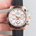 Replica Rolex Daytona Cosmograph 116515LN N Rose Gold White Dial Swiss 7750 Run 6@SEC