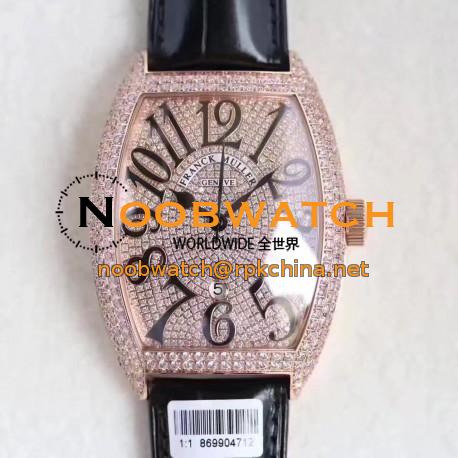 Replica Franck Muller 8880 SC DT ZX Rose Gold & Diamonds Diamond Dial Swiss 2824-2