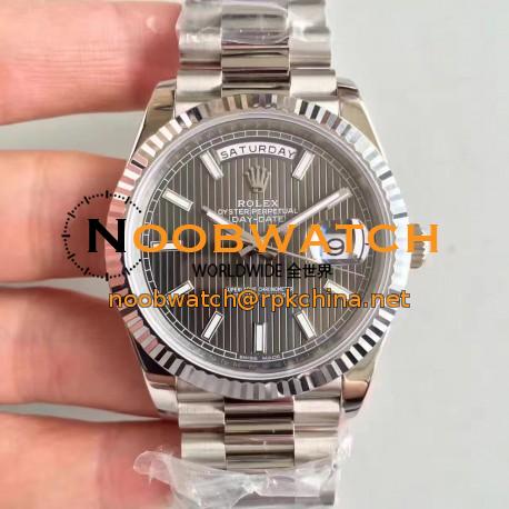 Replica Rolex Day-Date 40 228239 N Stainless Steel Anthracite Dial Swiss 3255