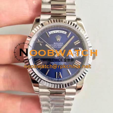 Replica Rolex Day-Date 40 228239 N Stainless Steel Blue Dial Swiss 3255