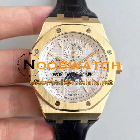 Replica Audemars Piguet Royal Oak Perpetual Calendar 41MM 26574BA.OO.1220BA.01 BF Yellow Gold Silver Dial Swiss 5134