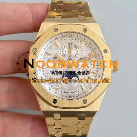 Replica Audemars Piguet Royal Oak Perpetual Calendar 41MM 26574BA.OO.1220BA.01 BF Yellow Gold Silver Dial Swiss 5134