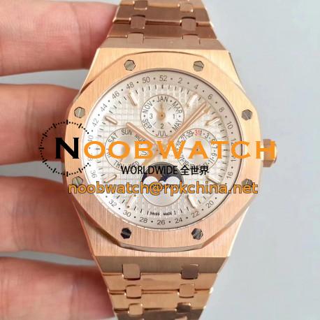 Replica Audemars Piguet Royal Oak Perpetual Calendar 41MM 26574OR.OO.1220OR.01 BF Rose Gold Silver Dial Swiss 5134